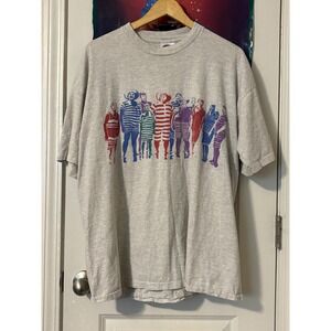 Vintage Jantzen T Shirt Mens XL Gray Double Sided Antique Swimmers Made in USA